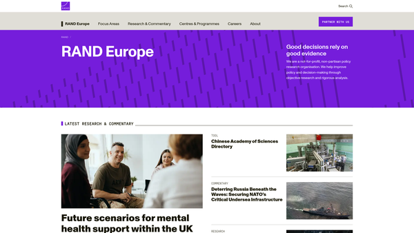 Screenshot of the Rand Europe UK Limited website