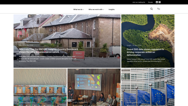 Screenshot of the Global Canopy website