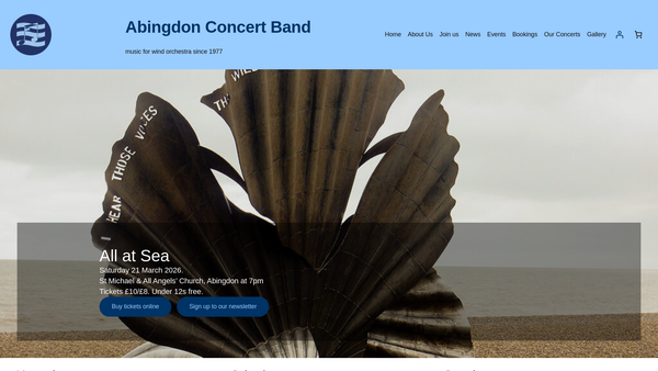 Screenshot of the Abingdon Concert Band website