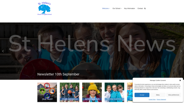 Screenshot of the Friends Of St Helens School PTA website