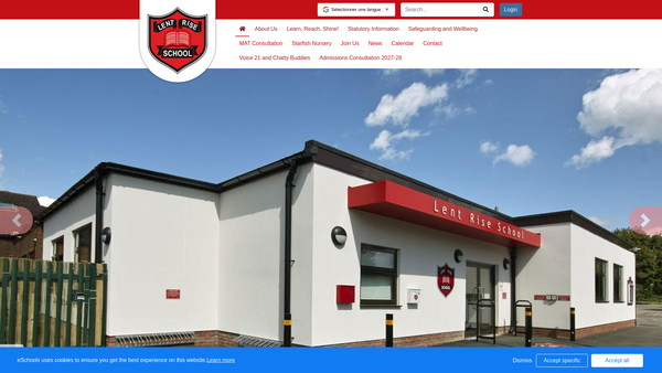Screenshot of the Lent Rise Combined School Fund website