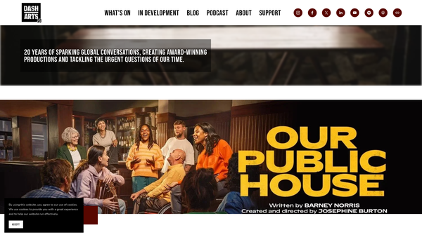 Screenshot of the Dash Arts Limited website