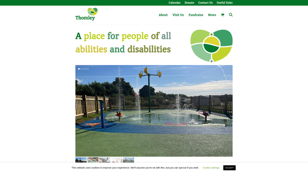 Screenshot of the The Thomley Hall Centre Limited website