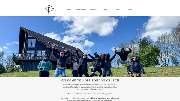 Screenshot of the Hope London Community Church website