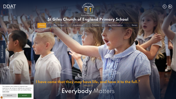 Screenshot of the Friends Of St Giles School website