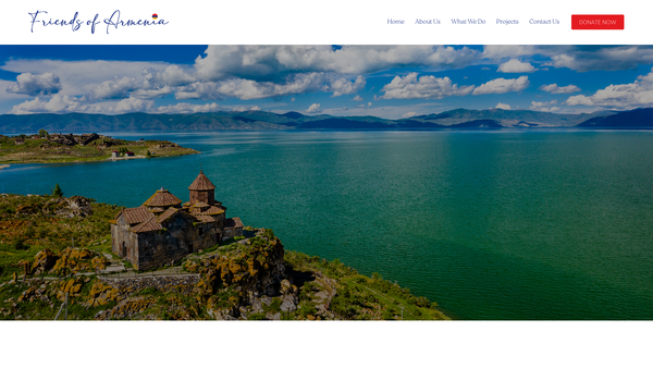 Screenshot of the Friends Of Armenia website