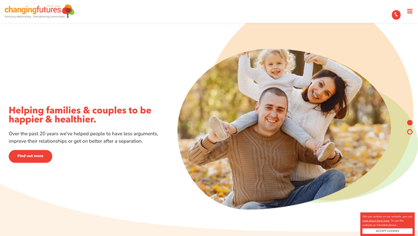 Screenshot of the Changing Futures North East website