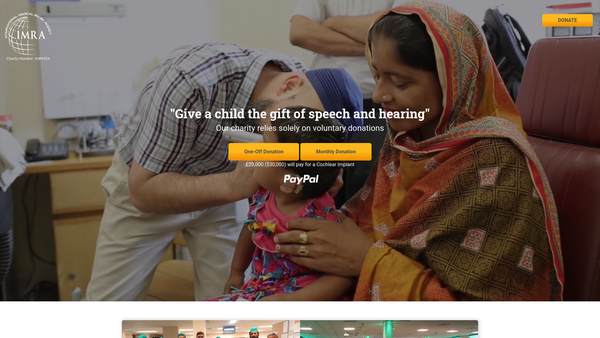 Screenshot of the Imra website