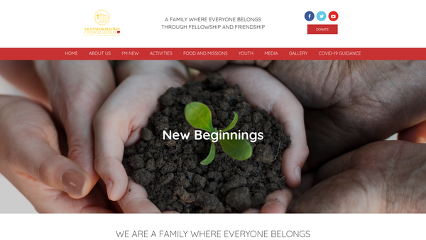 Screenshot of the Derby Hall Christian Assembly website