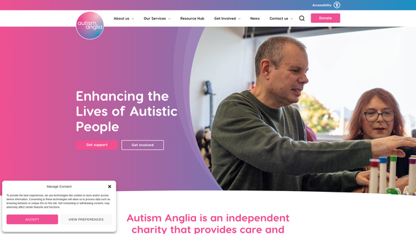 Screenshot of the Norfolk Autistic Society website