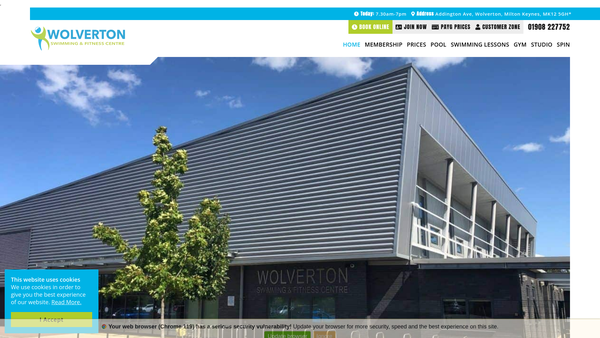 Screenshot of the Wolverton Leisure Trust website
