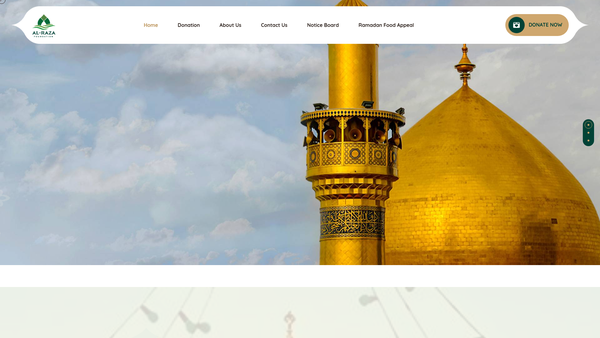 Screenshot of the Al- Raza Foundation website