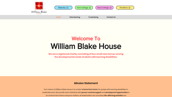 Screenshot of the William Blake House Northants website