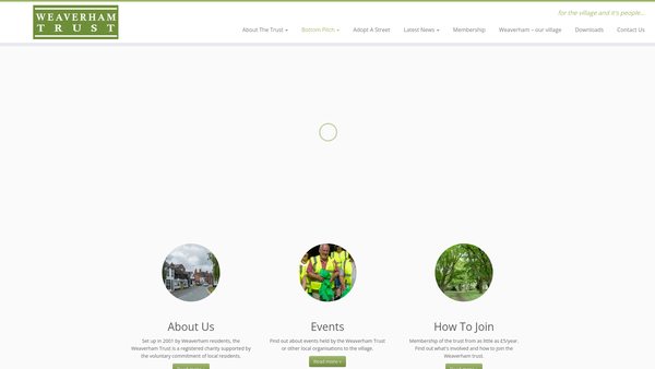 Screenshot of the Weaverham Trust website