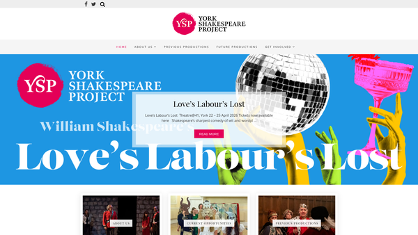 Screenshot of the The York Shakespeare Project website