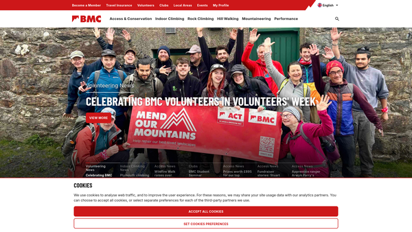 Screenshot of the Bmc Access & Conservation Trust website