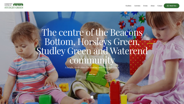 Screenshot of the The Community Centre @ Studley Green website