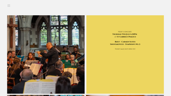 Screenshot of the Whitehall Orchestra website