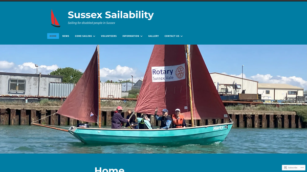 Screenshot of the Sussex Sailability website