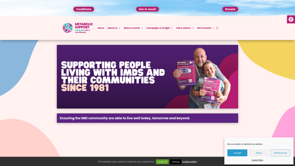 Screenshot of the Metabolic Support website