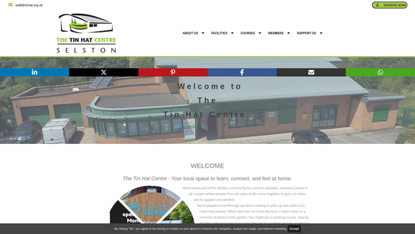 Screenshot of the The Tin Hat Centre website