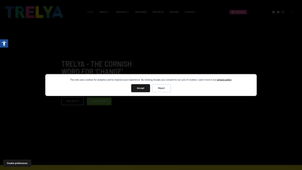 Screenshot of the Trelya website