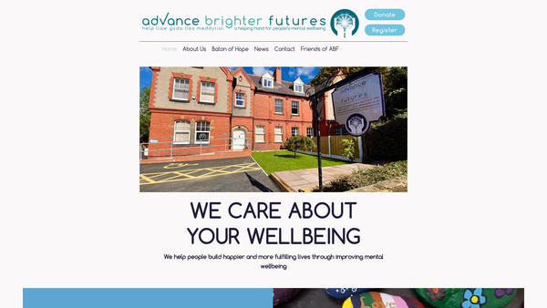 Screenshot of the Advance Brighter Futures website