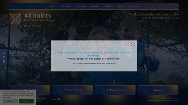 Screenshot of the Datchworth School PTFA website
