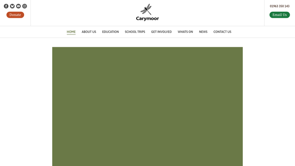 Screenshot of the Carymoor Environmental Trust website
