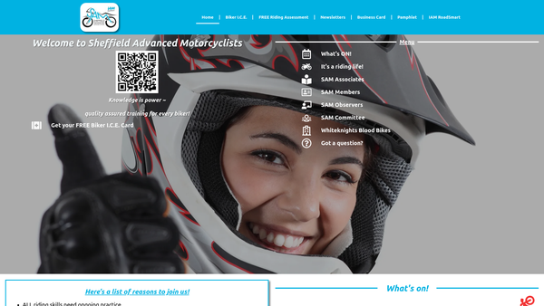 Screenshot of the Sheffield And District Advanced Motorcyclists website