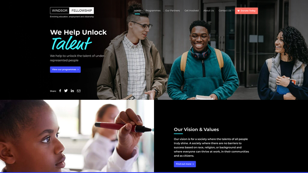 Screenshot of the Windsor Fellowship website