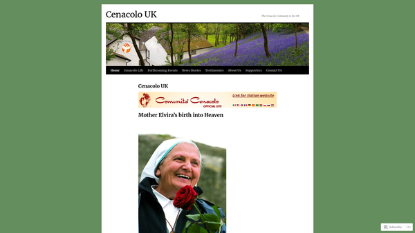 Screenshot of the Cenacolo Community UK website