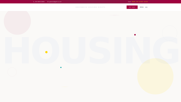 Screenshot of the Greenwich Housing Rights website