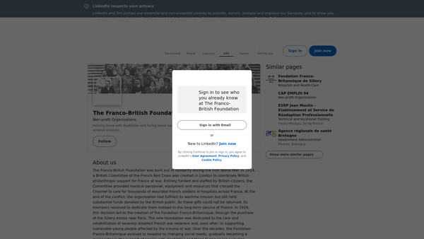 Screenshot of the The Franco British Colony For Convalescents Incorporated website