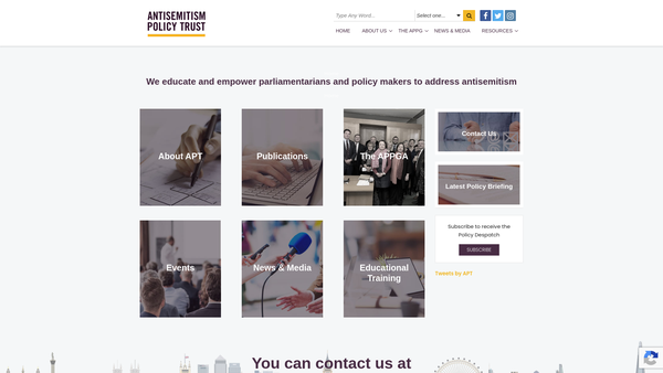 Screenshot of the Antisemitism Policy Trust website