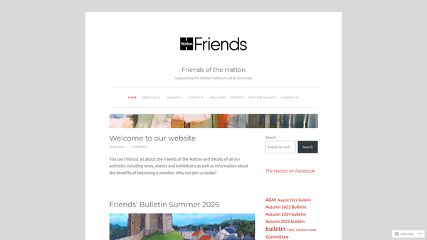 Screenshot of the The Friends Of The Hatton Gallery website