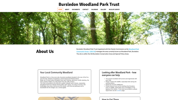 Screenshot of the Woodland Park Community Group website