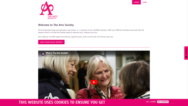 Screenshot of the The National Association Of Decorative And Fine Arts Societies website