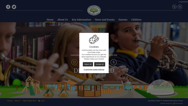 Screenshot of the Greatfield Parent Teacher Association website