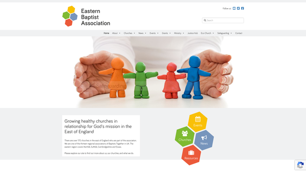 Screenshot of the Eastern Baptist Association website