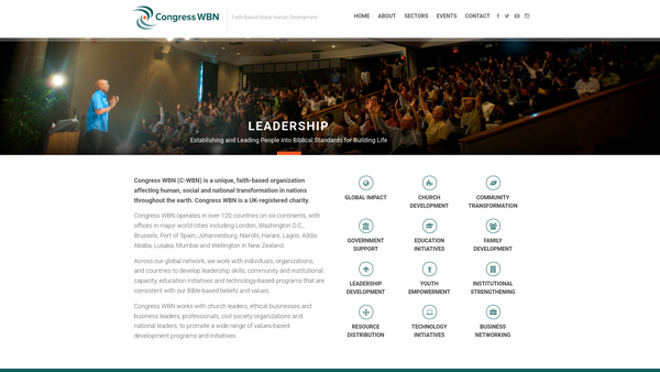 Screenshot of the Congress Wbn website