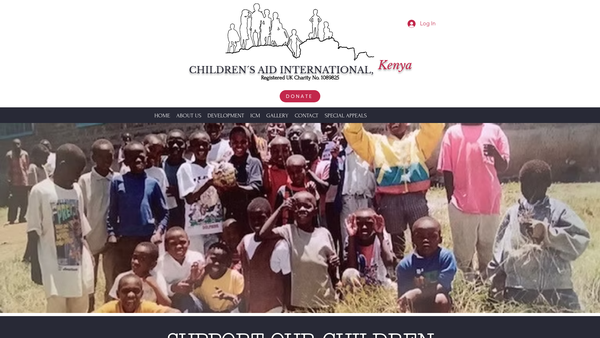 Screenshot of the Children's Aid International (Kenya) website