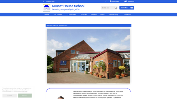 Screenshot of the Friends Of Russet House website