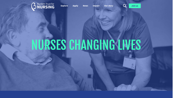 Screenshot of the The Burdett Trust For Nursing website
