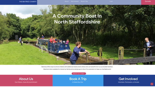Screenshot of the The Beatrice Charity website