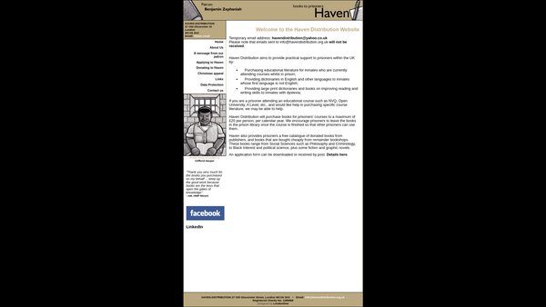 Screenshot of the Haven Distribution website