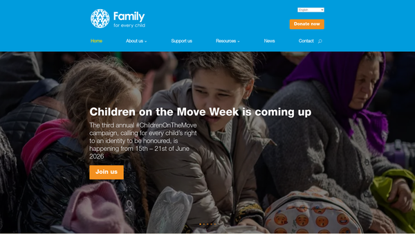 Screenshot of the Everychild website