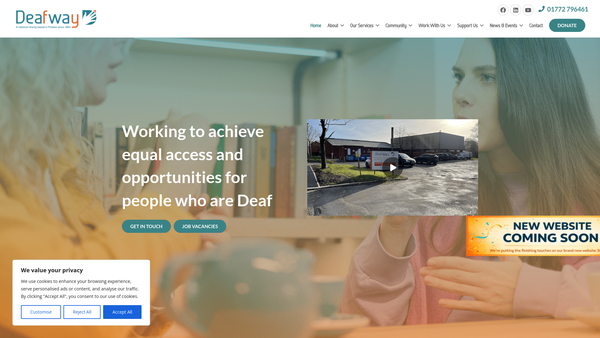 Screenshot of the Deafway website