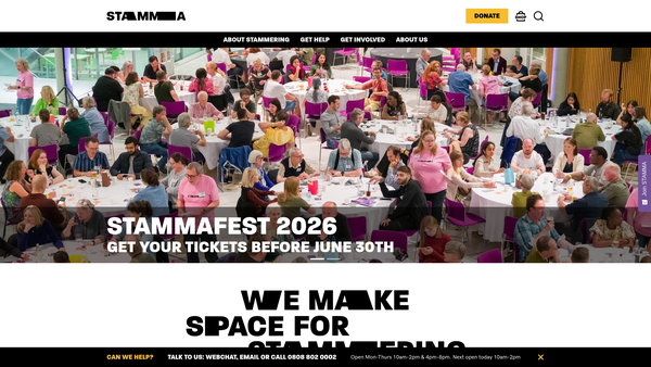 Screenshot of the Stamma website