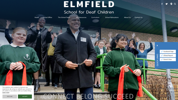 Screenshot of the Elmfield School Fund website